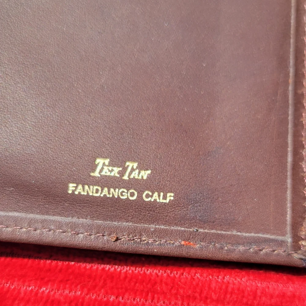 Vintage Tex Tan Fandango Calf Leather Secretary Wallet New With Wear. 7×4" - Picture 6 of 8
